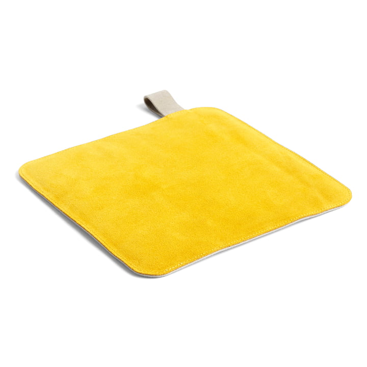 Suede Topflappen, 21,5 x 21,5 cm, gelb von Hay.