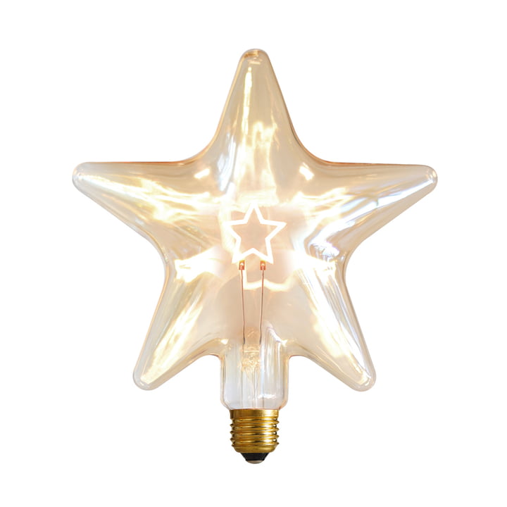 LED Star, E 27 / 0,75 W, gold Amber, dimmbar von NUD Collection 