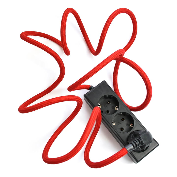 Extension Cord 3fach-Steckdose, Rococco Red (TT-33) von NUD Collection