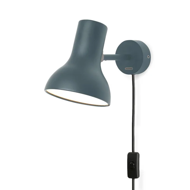 Type 75 Mini Wandleuchte, light slate grey (mit Kabel) von Anglepoise