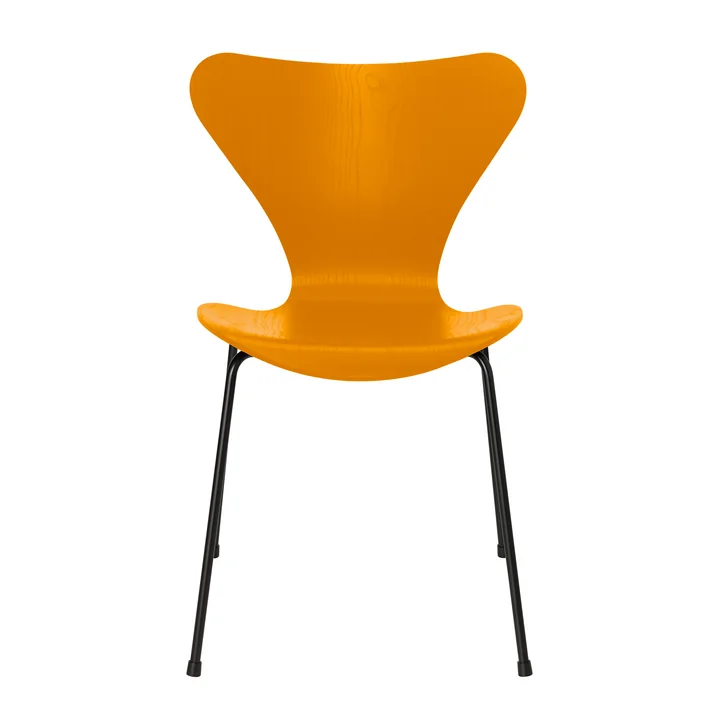 Serie 7 Stuhl von Fritz Hansen in Esche burnt yellow gefärbt / Gestell schwarz