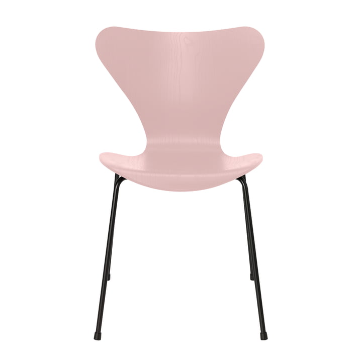 Serie 7 Stuhl von Fritz Hansen in Esche pale rose gefärbt / schwarz