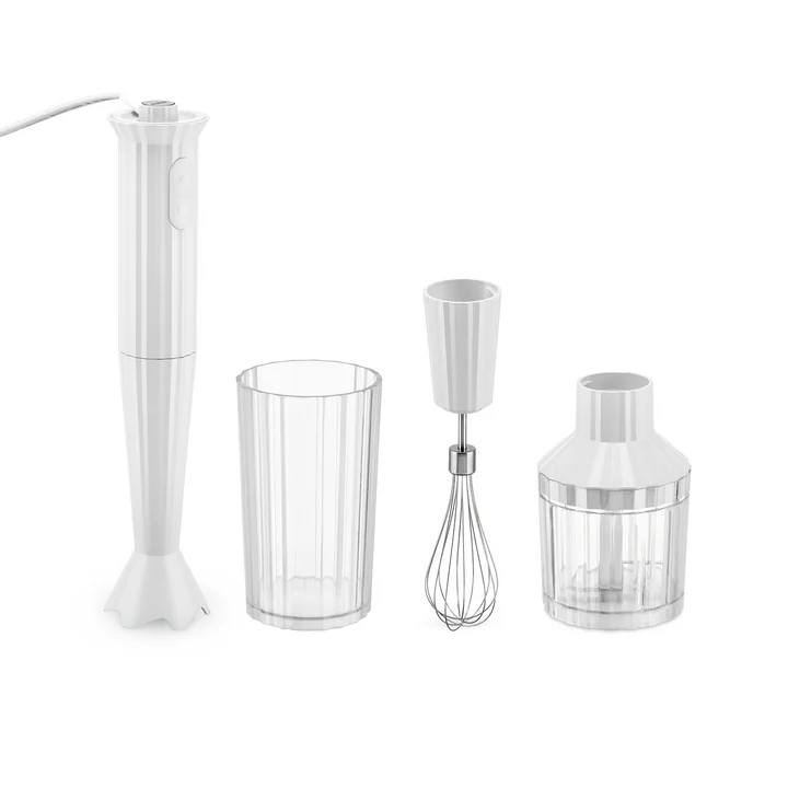 Das Plissé Stabmixer Set, weiß von Alessi