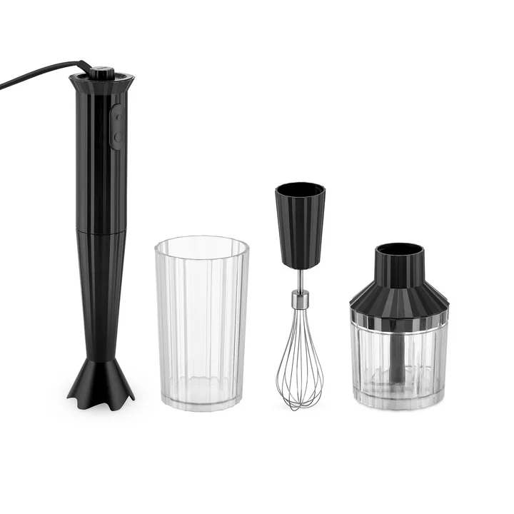 Das Plissé Stabmixer Set, schwarz von Alessi