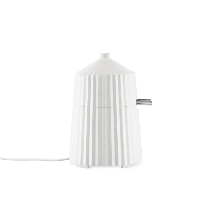 Die Plissé elektrische Zitronenpresse, weiß von Alessi