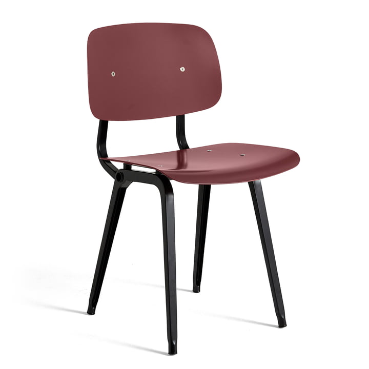 Der Revolt Chair, schwarz / plum red von Hay