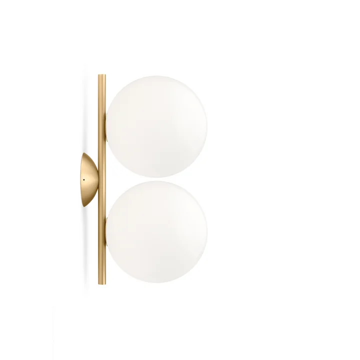 IC C/W1 DOUBLE Wand- und Deckenleuchte, Messing von Flos