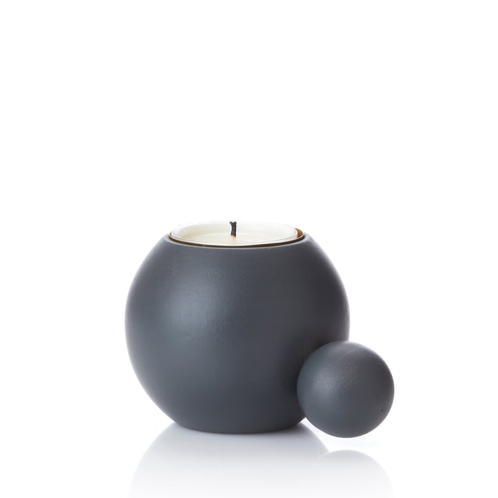 RoundNRound Kerzen- und Teelichthalter von applicata in city grey