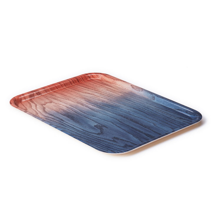 A Tribute to Wood Tray large, blau / rot von applicata