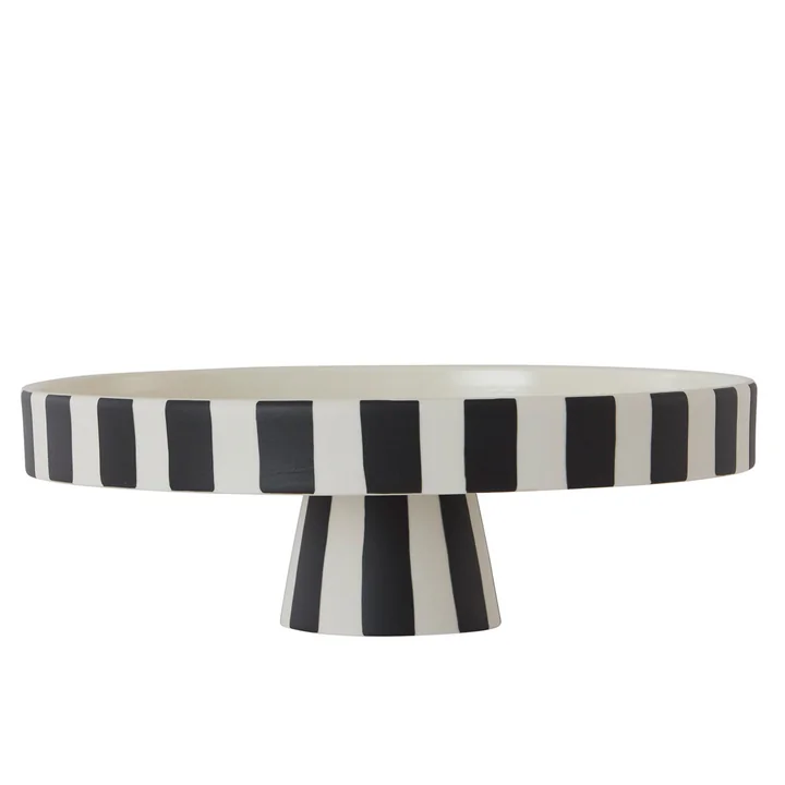 Toppu Tablett, Ø 27 x H 9 cm, schwarz / weiß