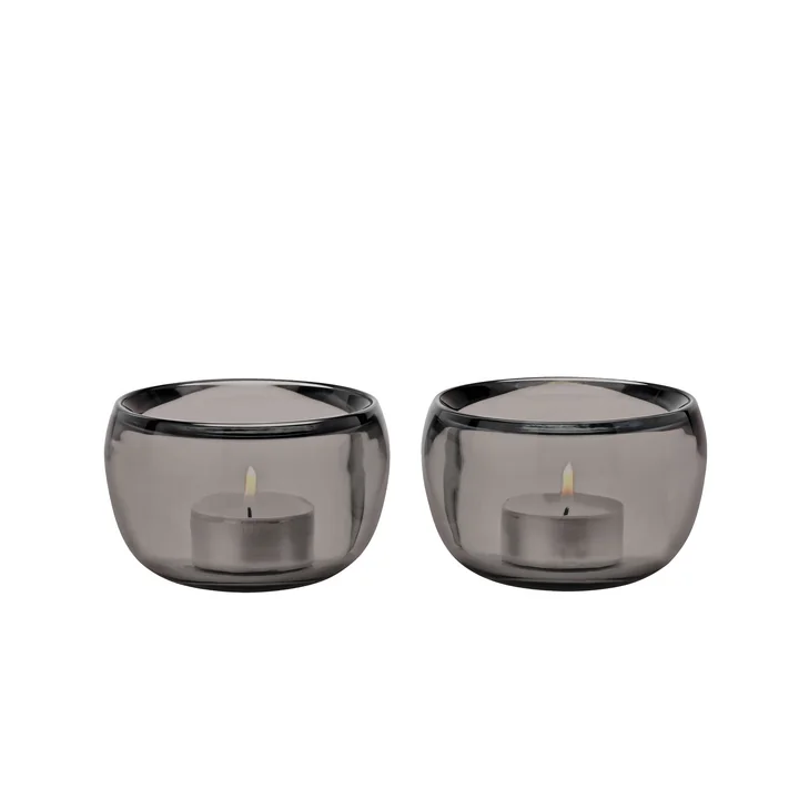 Die Ora Teelichthalter, smoke (2er-Set) von Stelton
