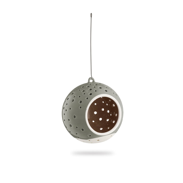 Nobili Teelichtleuchter Kugel Ø 12 cm, hängend / olivgrün von Kähler Design