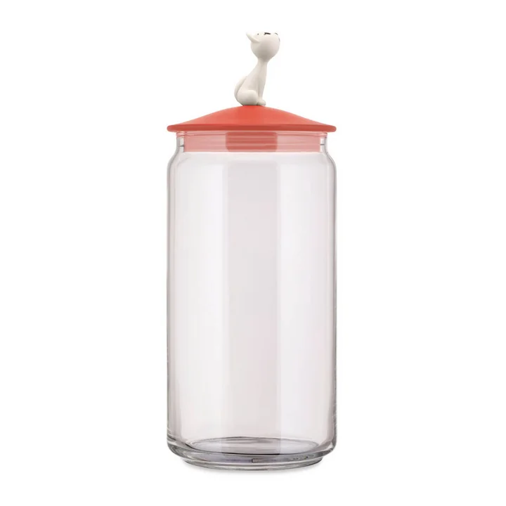 Der Miò Behälter für Katzenfutter, rotorange von Alessi