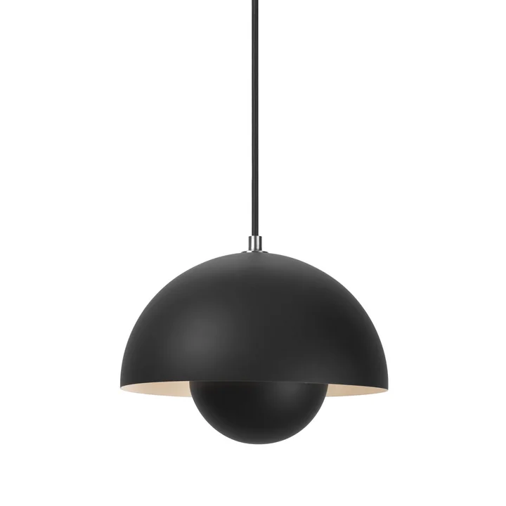 Die FlowerPot Pendelleuchte VP1 von &Tradition, schwarz matt