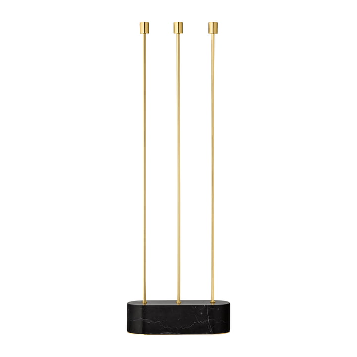 Der Grasil Kerzenhalter für den Boden, schwarz / gold von AYTM