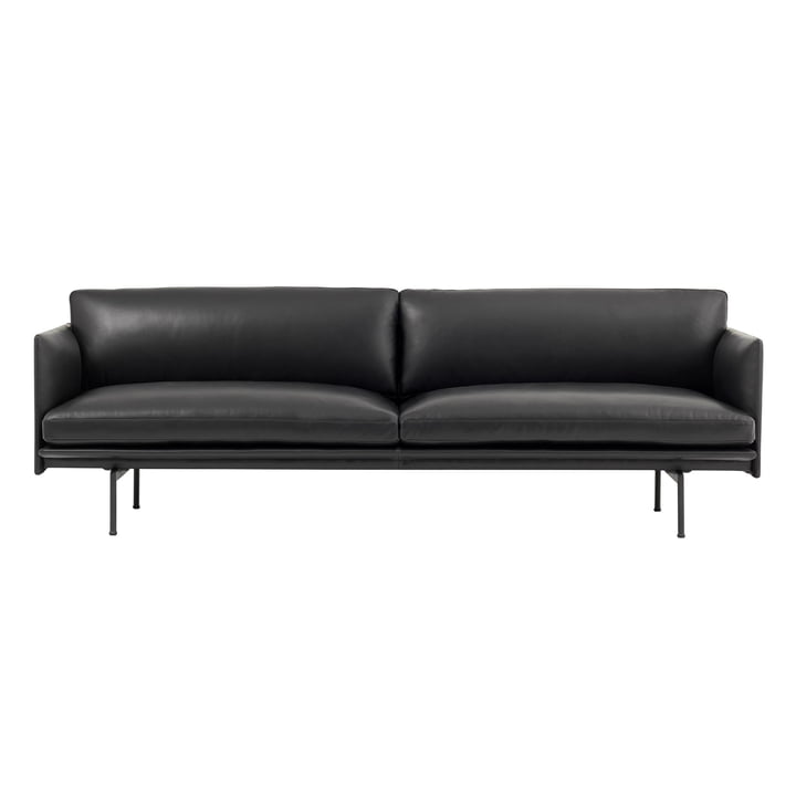 Das Outline Sofa 3-Sitzer von Muuto in schwarz