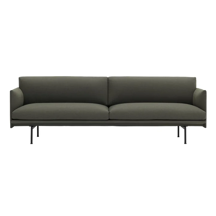 Das Outline Sofa 3-Sitzer von Muuto in grün fiord 961