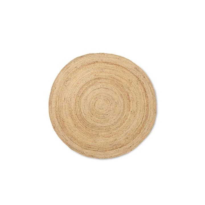 Der kleine Eternal Runder Jute Teppich von Ferm Living in natur