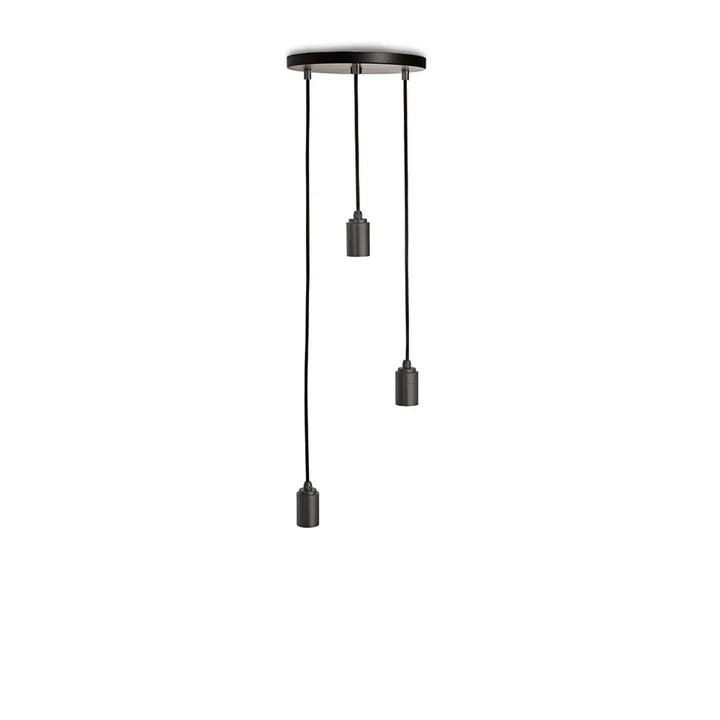 Brass Triple Pendelleuchte, schwarz / Aluminium eloxiert von Tala