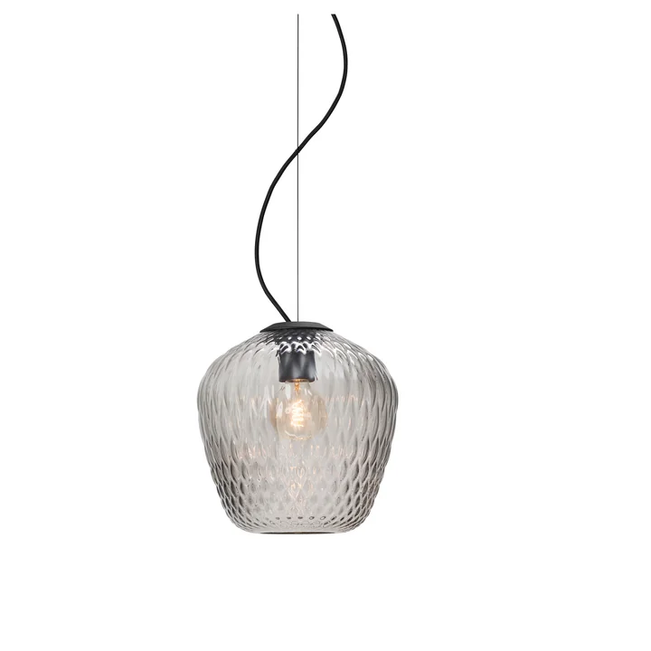 Blown SW3 Pendelleuchte von &Tradition in Silber / Kabel Schwarz