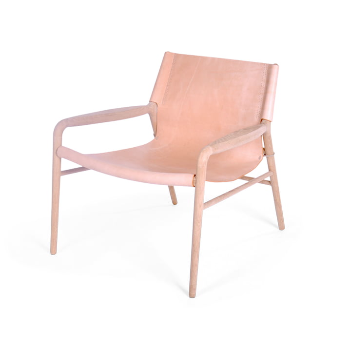 Rama Lounge Chair, Eiche geseift / Leder natur von Ox Denmarq