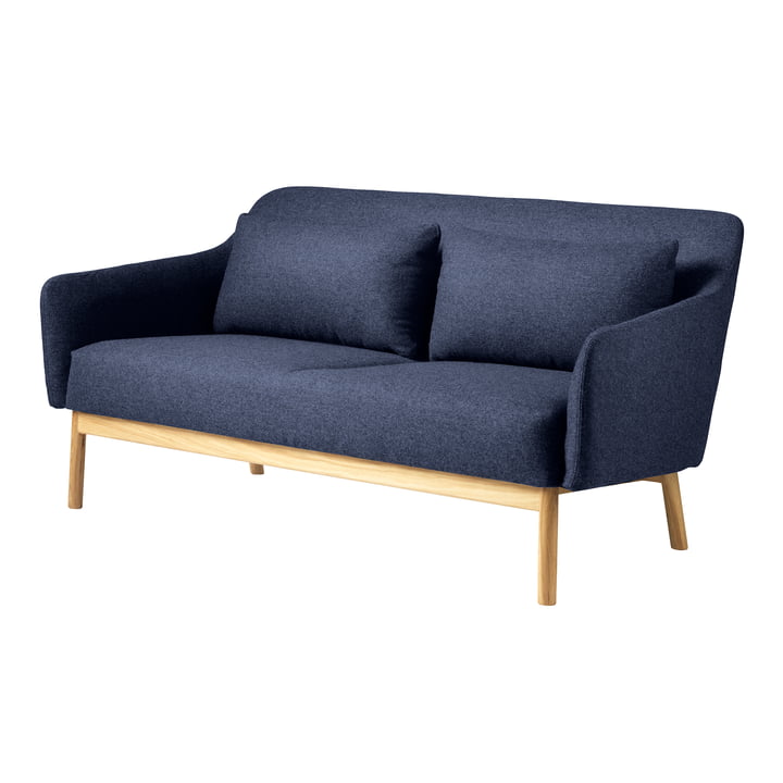 Das Gesja 2-Sitzer Sofa von FDB Møbler in Eiche natur / royal blue