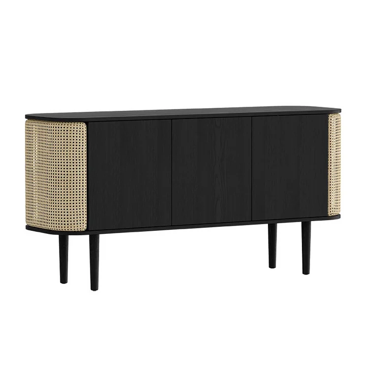 Das Treasures Sideboard von Umage in schwarz / Wiener Geflecht mit 3 Türen