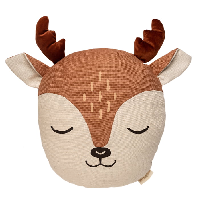 Das Deer Kissen von Nobodinoz in sienna brown