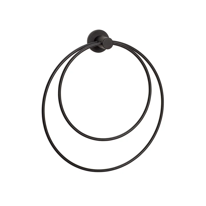 Handtuchhalter rund, schwarz von Hübsch Interior