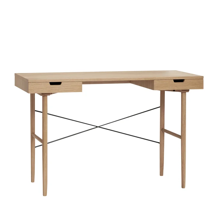 Schreibtisch mit 2 Fächern, LxB 120 x 55 cm, Eiche, natur von Hübsch Interior