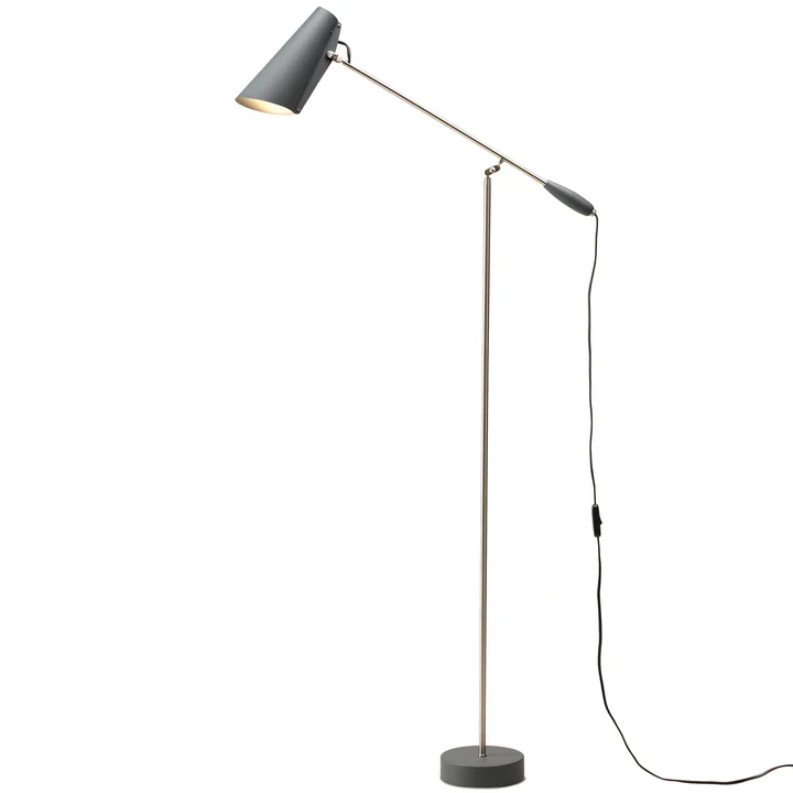 Die Birdy Stehleuchte von Northern in grau / metallic