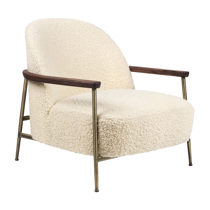 Sejour Lounge Chair mit Armlehnen, antique brass / walnuss von Gubi