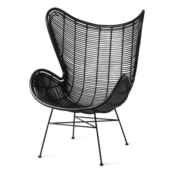Rattan Egg Chair, schwarz von HKliving