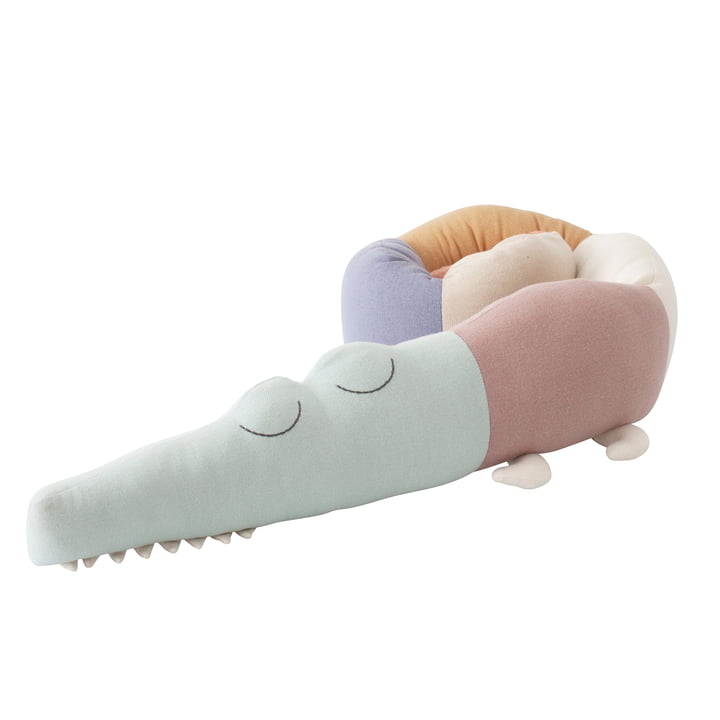 Das Sleepy Croc Kissen von Sebra in Daydream mit Pastelltönen