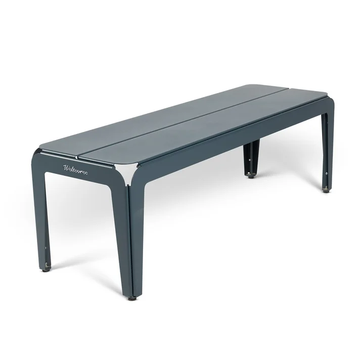 Die Bended Bench Bank von Weltevree, L 140 cm, graublau