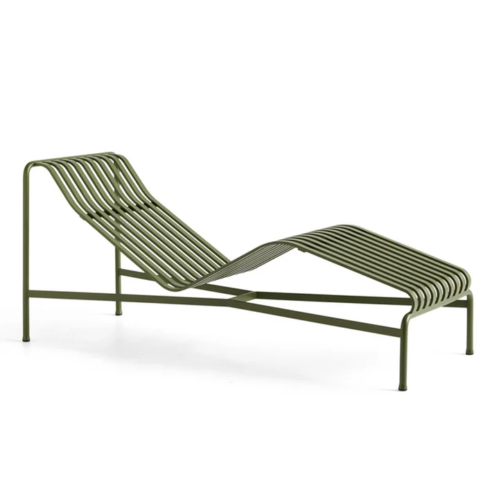 Palissade Chaise Longue Liegestuhl, olive von HAY