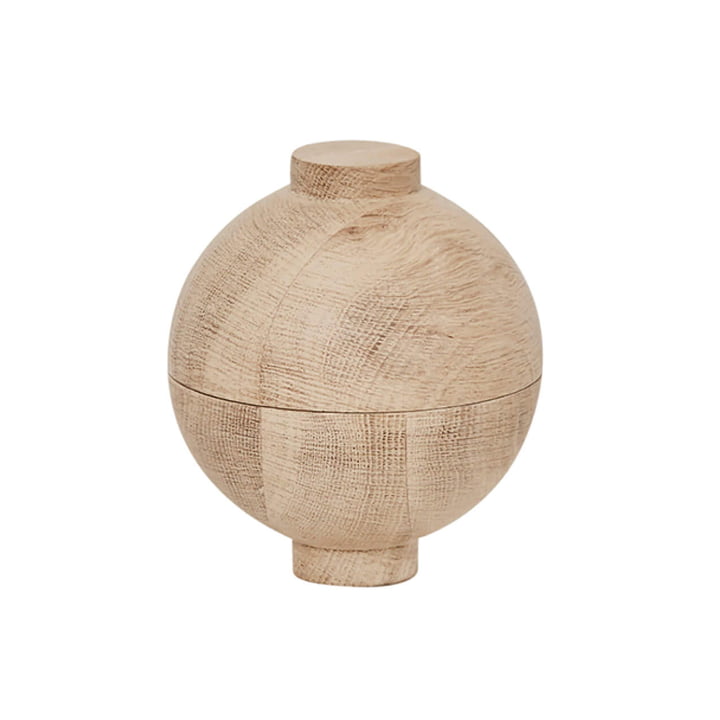 Wooden Sphere Aufbewahrung XL Ø 16 x H 18 cm, Eiche von Kristina Dam Studio