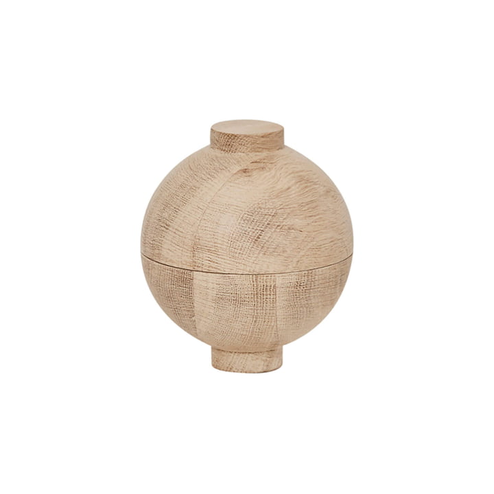 Wooden Sphere Aufbewahrung Ø 12 x H 15 cm, Eiche von Kristina Dam Studio