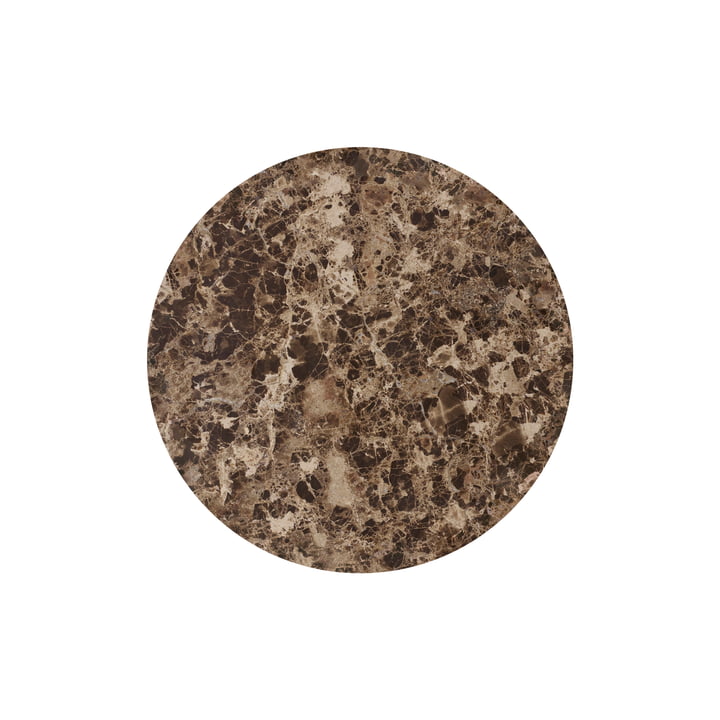 Audo - Tischplatte für Androgyne Beistelltisch Ø 42 cm, Emperador Dark Marble