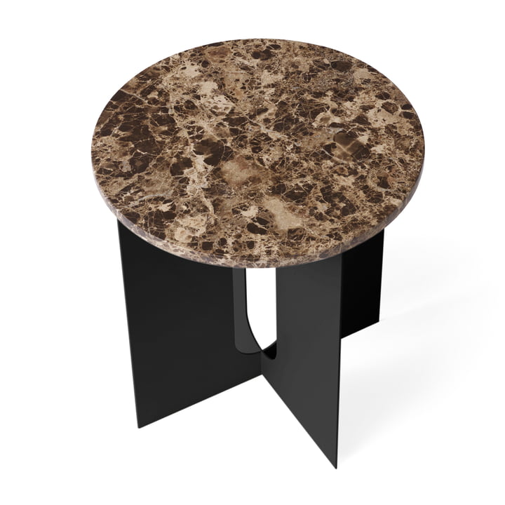 Tischplatte für Androgyne Beistelltisch Ø 42 cm, Emperador Dark Marble von Audo