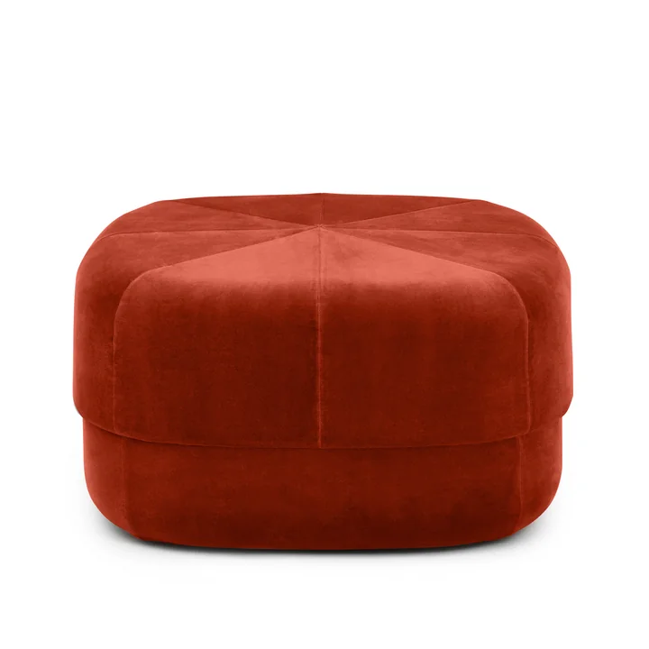 Der Circus Pouf groß von Normann Copenhagen, rostrot Velour