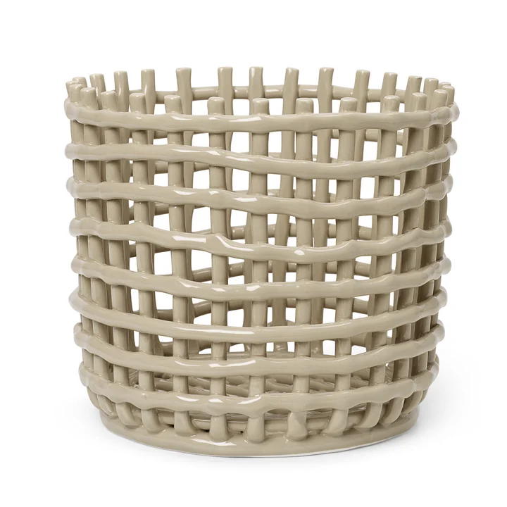 Der große Keramik Korb von Ferm Living in cashmere