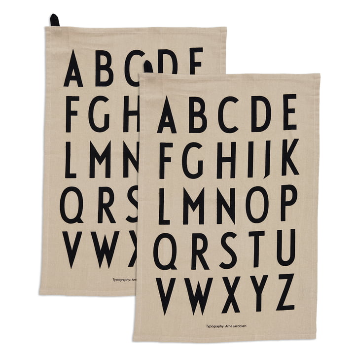 Das Classic Geschirrtuch von Design Letters in beige (2er-Set)