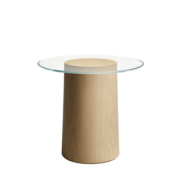 Stub Beistelltisch H 44,5 Ø 49 cm von Fritz Hansen in Esche