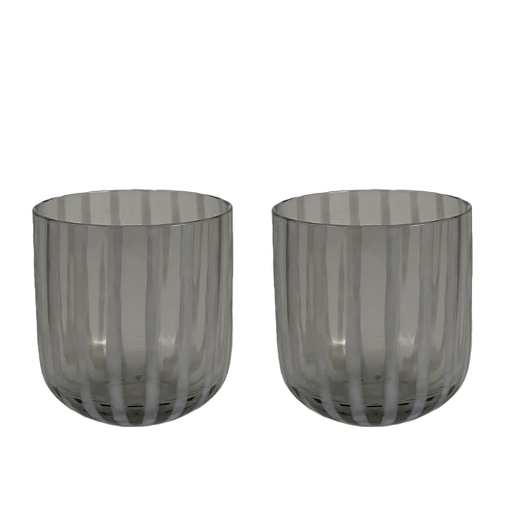 Das Mizu Trinkglas von OYOY, grau (2er-Set)