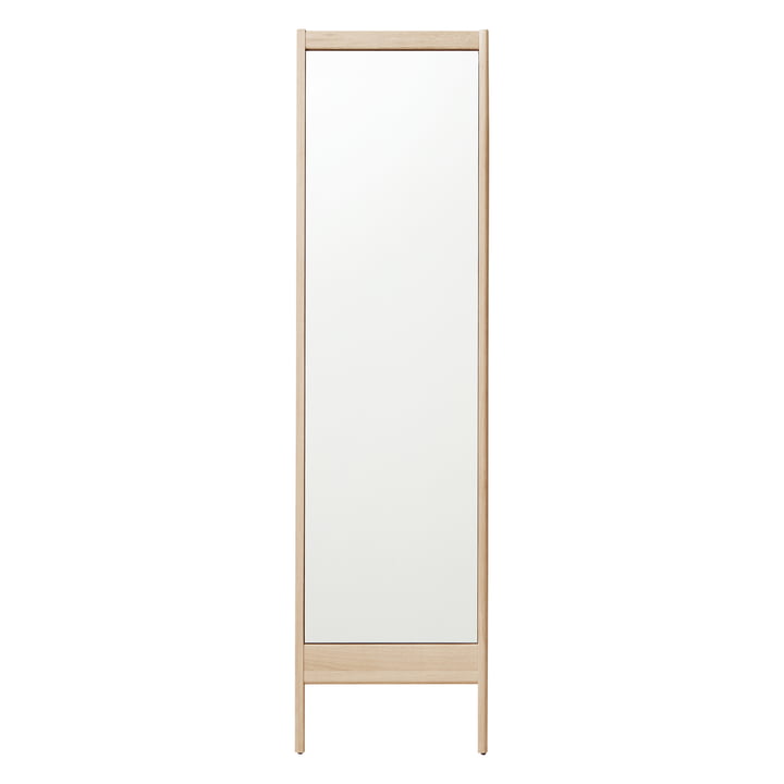 A Line Spiegel, H 195,5 cm, Eiche weiß pigmentiert von Form & Refine