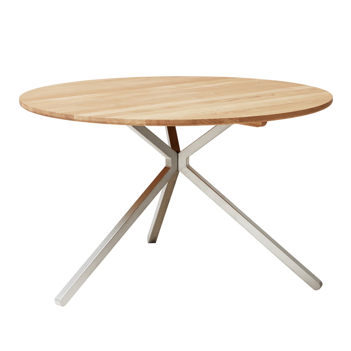Frisbee Tisch, Ø 120 cm, Eiche weiß pigmentiert von Form & Refine