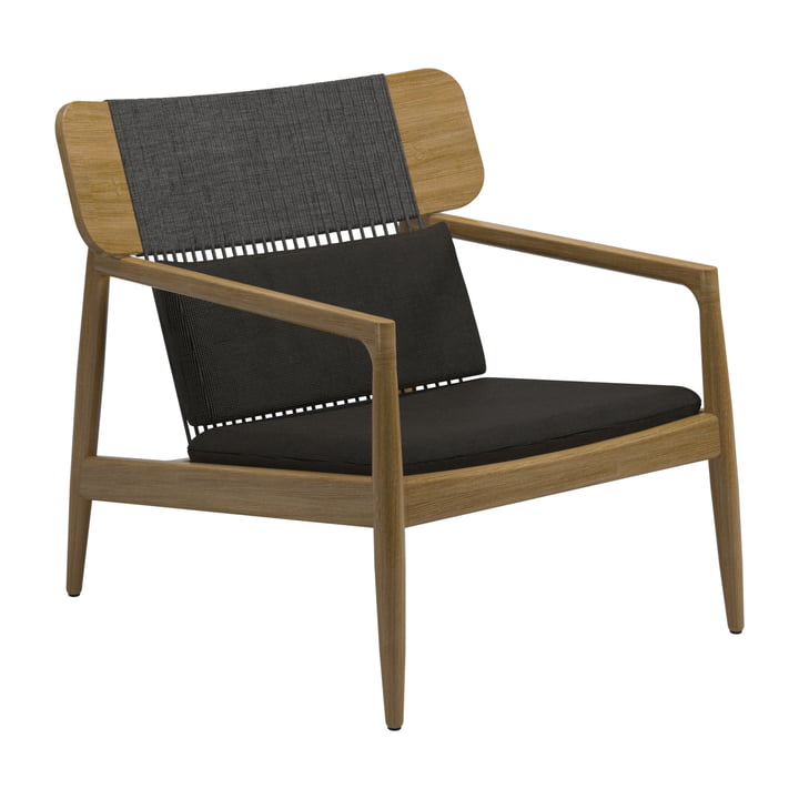 Der Archi Lounge Sessel von Gloster, Teak / schwarz