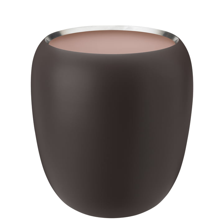 Die Ora Vase groß von Stelton, dark powder / powder