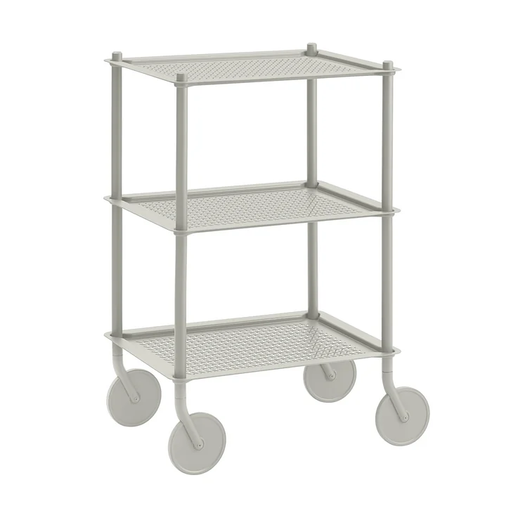 Die Flow Beistellwagen von Muuto, 3 Etagen, grau
